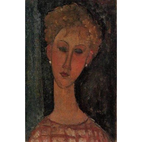 A Blond Wearing Earrings by Amedeo Modigliani 