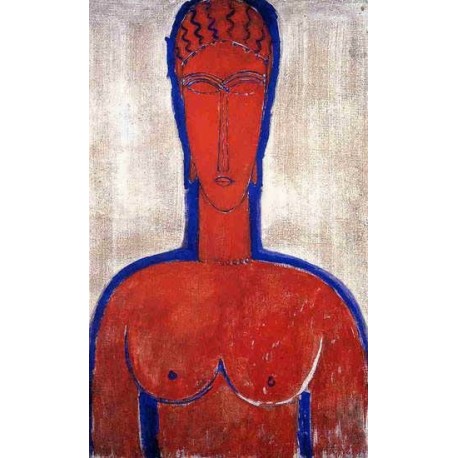 Big Red Buste (aka loopold II) by a Door by Amedeo Modigliani