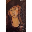 Head Of A Woman In A Hat by  Amedeo Modigliani 