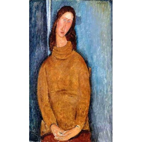 Jeanne Hebuterne in a Yellow Jumper by Amedeo Modigliani 