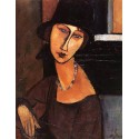 Jeanne Hebuterne With Hat &amp; Necklace Oil Painting