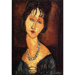 Jeanne Hebuterne with Necklace by Amedeo Modigliani 