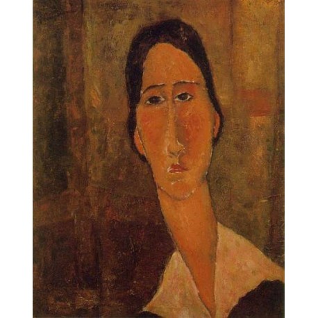 Jeanne Hebuterne with White Collar by Amedeo Modigliani 