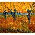 Pollard Willows with Setting Sun - 1888 by Vincent Van Gogh - Art...
