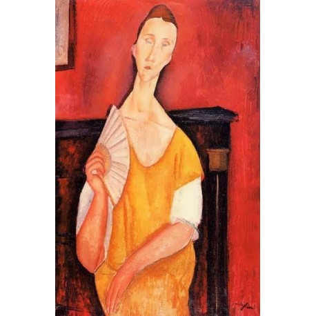 Madame Lunia Czechowska with a Fan by Amedeo Modigliani