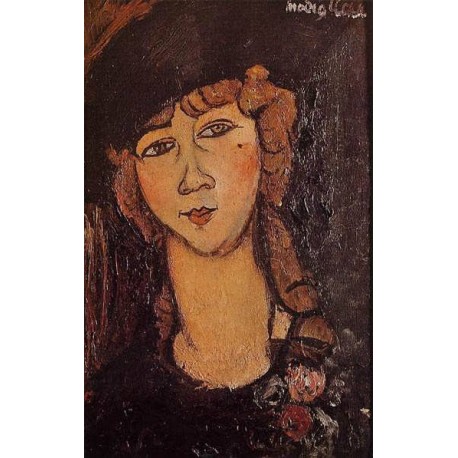 Head of a Woman in a Hat by Amedeo Modigliani 