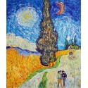 Road with Cypress and Star by Vincent Van Gogh - Art gallery oil...