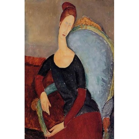 Portrait of Jeanne Hebuterne Seated in an Armchair by Amedeo Modigliani
