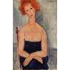 Readhead Wearing a Pendant by Amedeo Modigliani