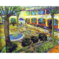 The Courtyard of the Hospital in Arles by Vincent Van Gogh 