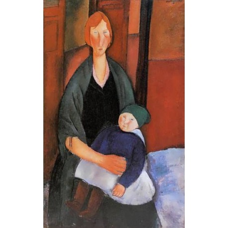 Seated Woman with Child (aka Motherhood) by Amedeo Modigliani 