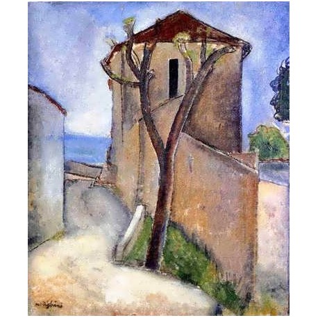 Tree And Houses by Amedeo Modigliani