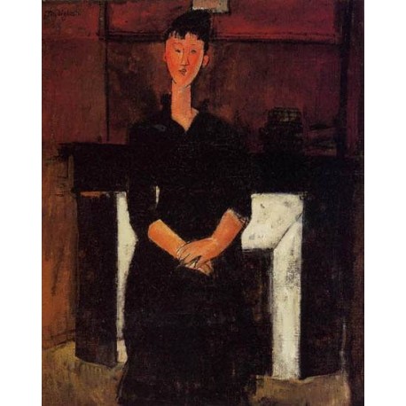 Woman Seated in front of a Fireplace by Amedeo Modigliani