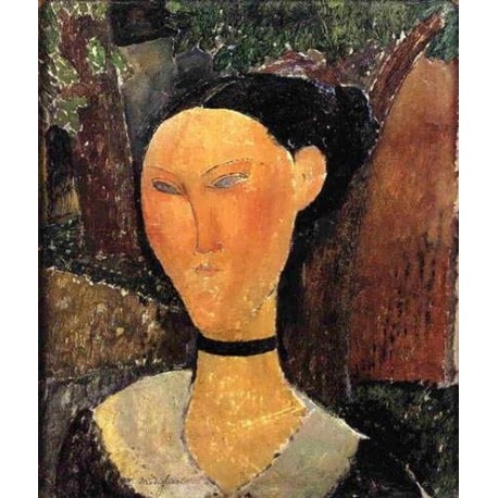 Woman with Velvet Ribbon (aka The Black Border) by Amedeo Modigliani 