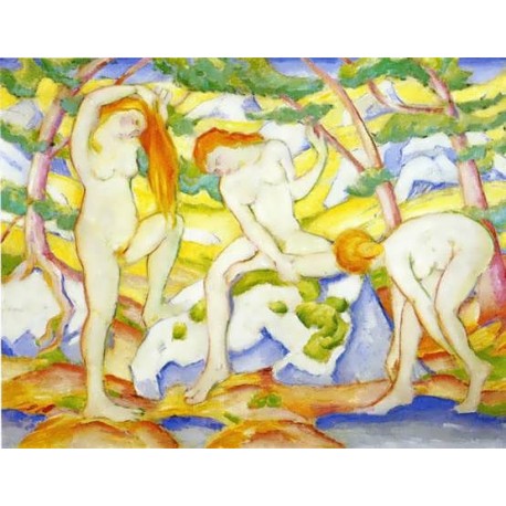 Bathing Girls by Franz Marc oil painting art gallery 