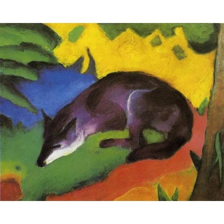 Blue-Black Fox by Franz Marc oil painting art gallery