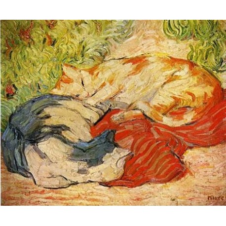 Cats by Franz Marc oil painting art gallery