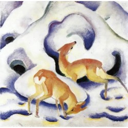 Deer In The Snow by Franz Marc oil painting art gallery 