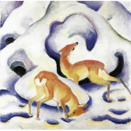 Deer In The Snow by Franz Marc oil painting art gallery
