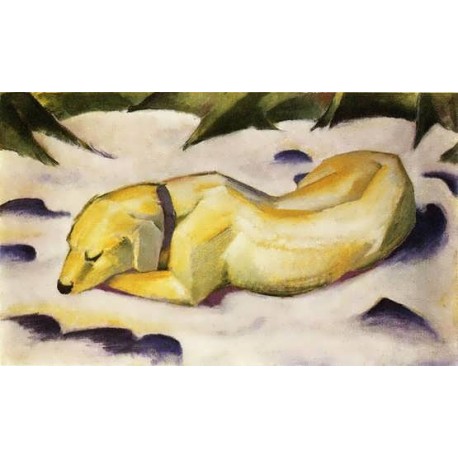 Dog Lying In The Snow by Franz Marc oil painting art gallery