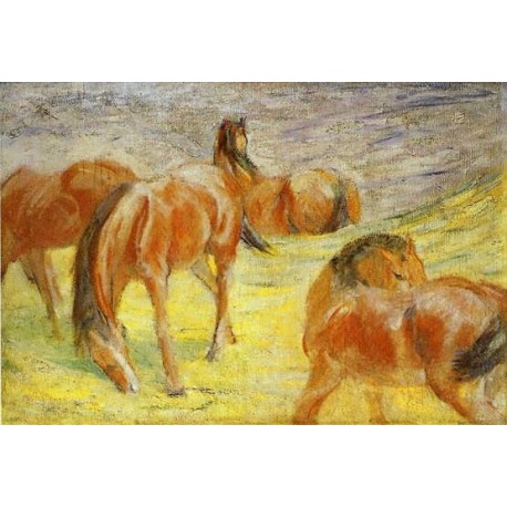 Grazing Horses by Franz Marc oil painting art gallery