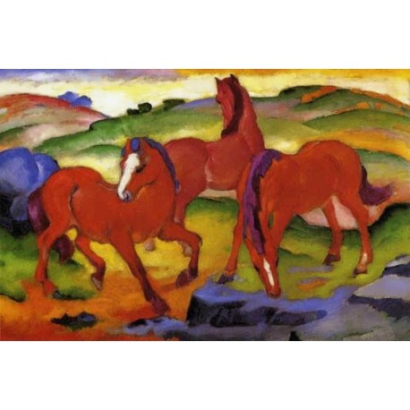 Grazing Horses IV by Franz Marc oil painting art gallery