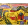 Long Yellow Horse by Franz Marc oil painting art gallery