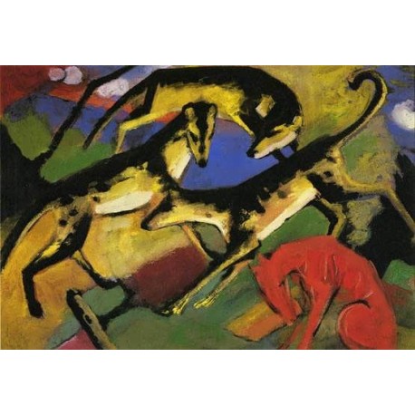 Playing Dogs by Franz Marc oil painting art gallery