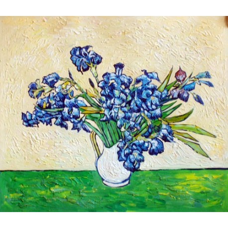 Vase of Irises,  Strauss 1890 by Vincent Van Gogh