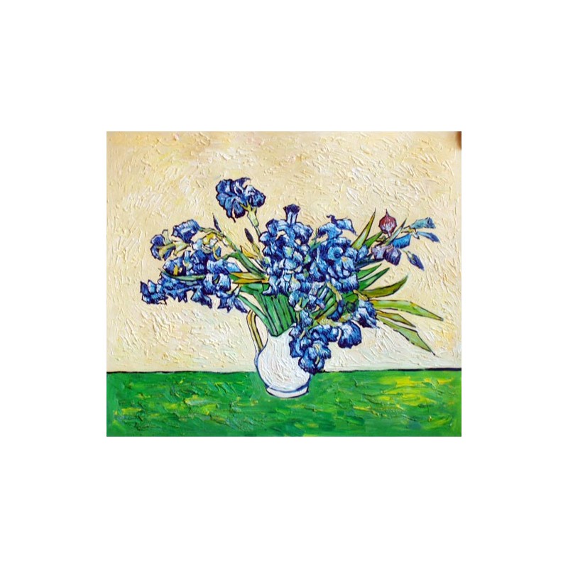 Vase of Irises, Strauss 1890 by Vincent Van Gogh Judaica art