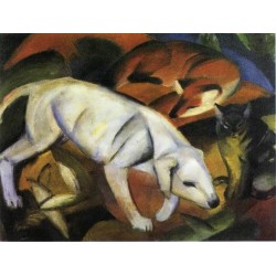 Three Animals (Dog, Fox And Cat) by Franz Marc oil painting art...