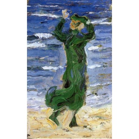 Woman In The Wind By The Sea by Franz Marc oil painting art gallery