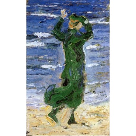 Woman In The Wind By The Sea by Franz Marc oil painting art gallery