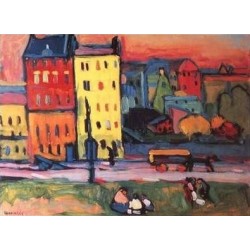Houses in Munich 1908 by Wassily Kandinsky oil painting art gallery