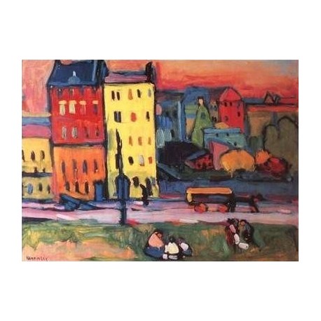 Houses in Munich 1908 by Wassily Kandinsky oil painting art gallery