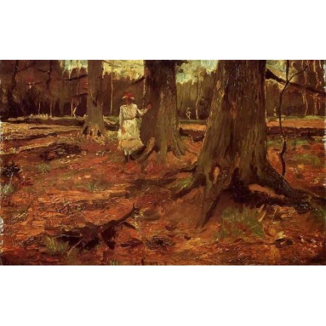 A Girl in White in the Woods by Vincent Van Gogh