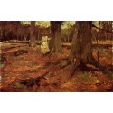 A Girl in White in the Woods by Vincent Van Gogh - Art gallery oil...