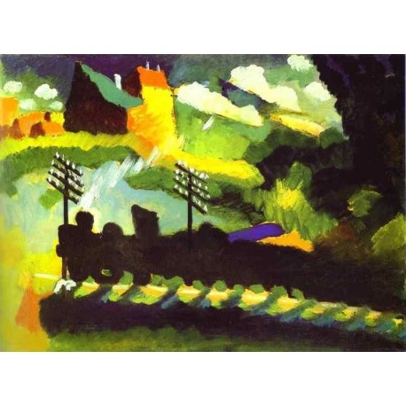 Murnau-View with Railroad and Castle by Wassily Kandinsky oil painting art gallery