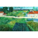 A Road in Auvers After the Rain-border by Vincent Van Gogh - Art...