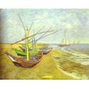 Barques Sur La Plage,Fishing Boats-border by Vincent Van Gogh -...