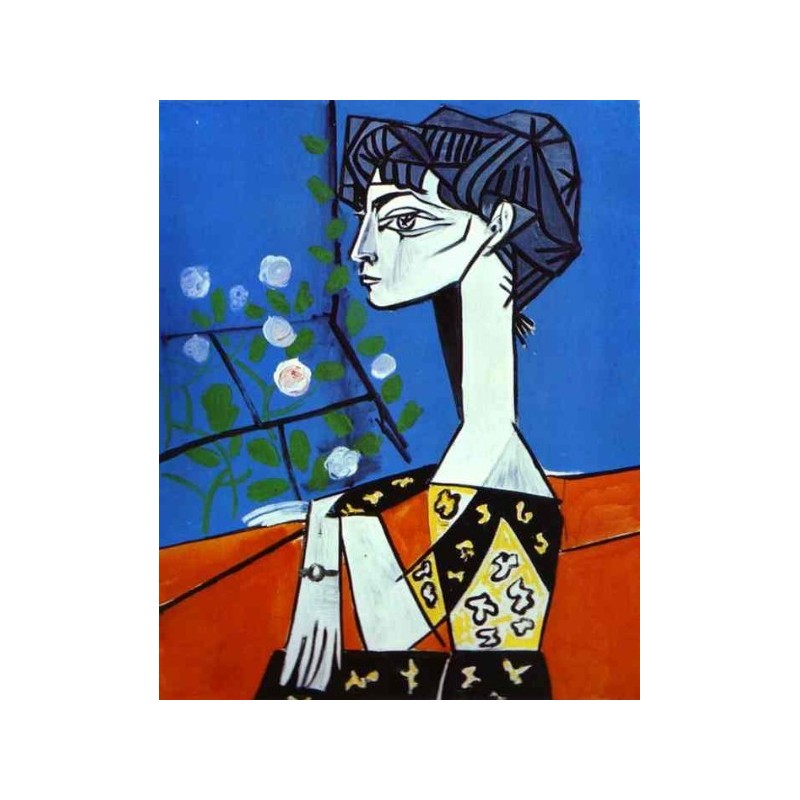 "Jacqueline with Flowers" by Pablo Picasso Oil Painting Reproductions.
