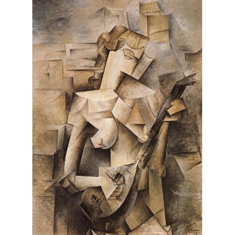 Woman with Mandolin 1910 by Pablo Picasso -oil painting art gallery