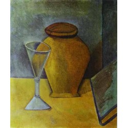 Pot Wine Glass and Book by Pablo Picasso oil painting art gallery