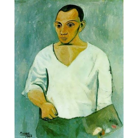 Self Portrait with Palette by Pablo Picasso oil painting art gallery