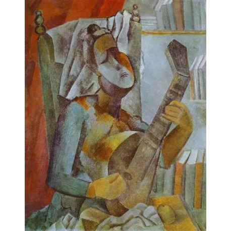 Woman Playing the Mandoline by Pablo Picasso oil painting art gallery