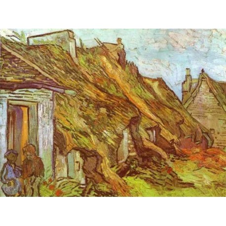 Cottages at Chaponoval  Auvers sur Oise by Vincent Van Gogh