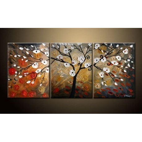 White & Red Budding | Oil Painting Abstract art Gallery
