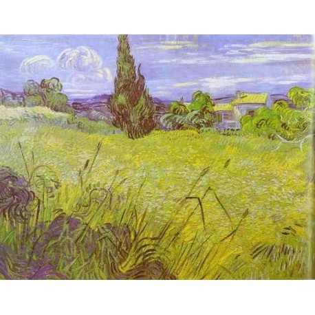Green Wheat Field with Cypress by Vincent Van Gogh