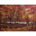 Lane with Poplars by Vincent Van Gogh - Art gallery oil painting...