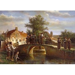 Elena Flerova - Blessing on the water | Jewish Art Oil Painting Gallery